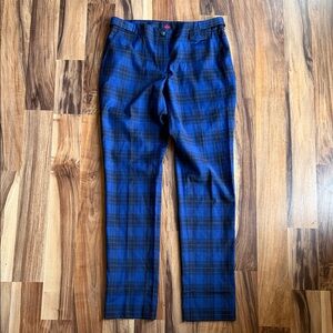 Blue Plaid Dress Pants